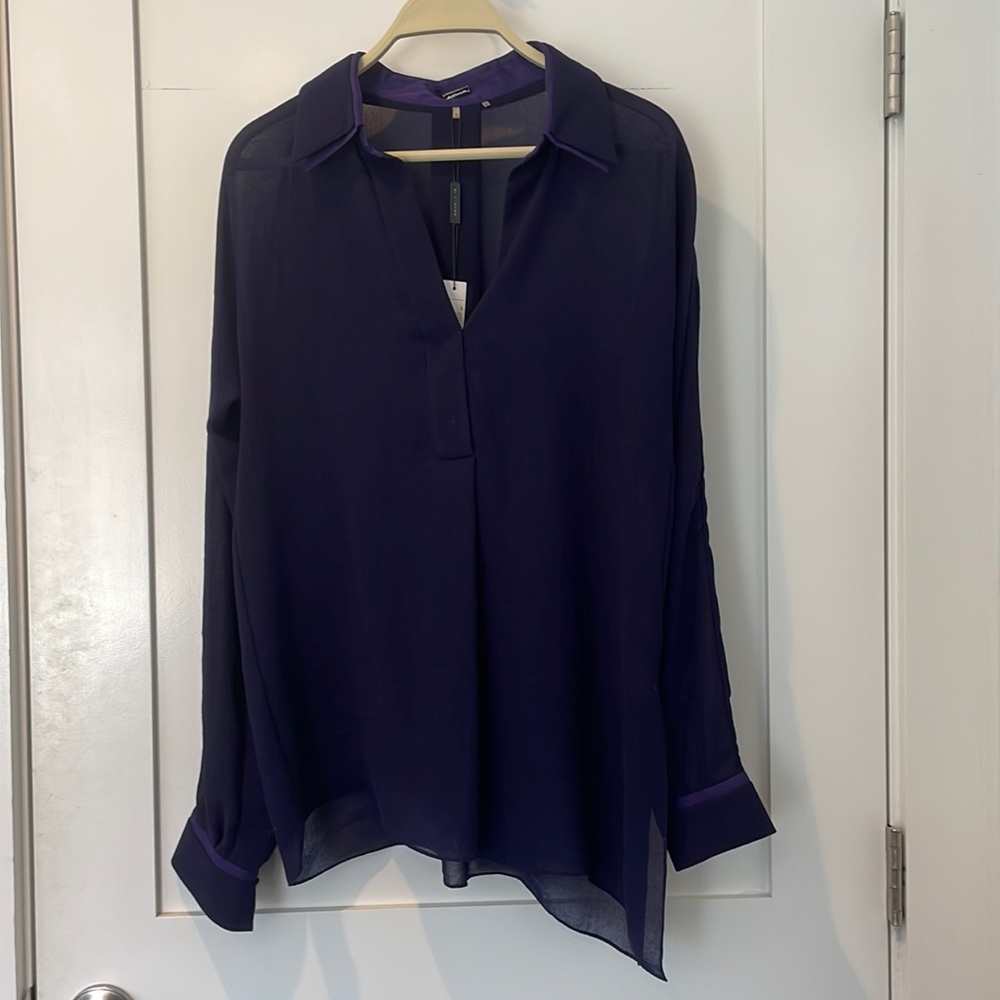 Ellie Tahiti NWT deep amethyst blouse size S